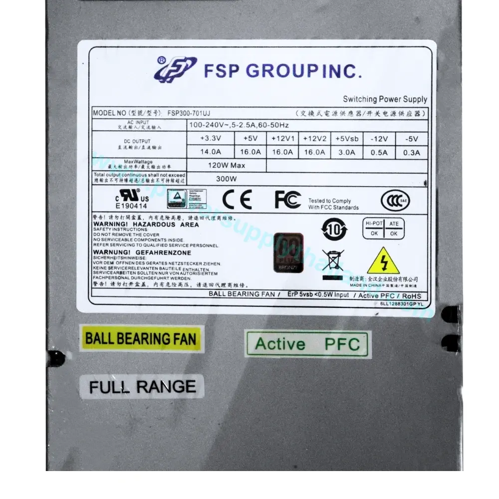 พาวเวอร์ซัพพลาย HP ใหม่ 300w Power Supply Server HP FSP300-701UJ รับประกันสินค้า ส่งไว