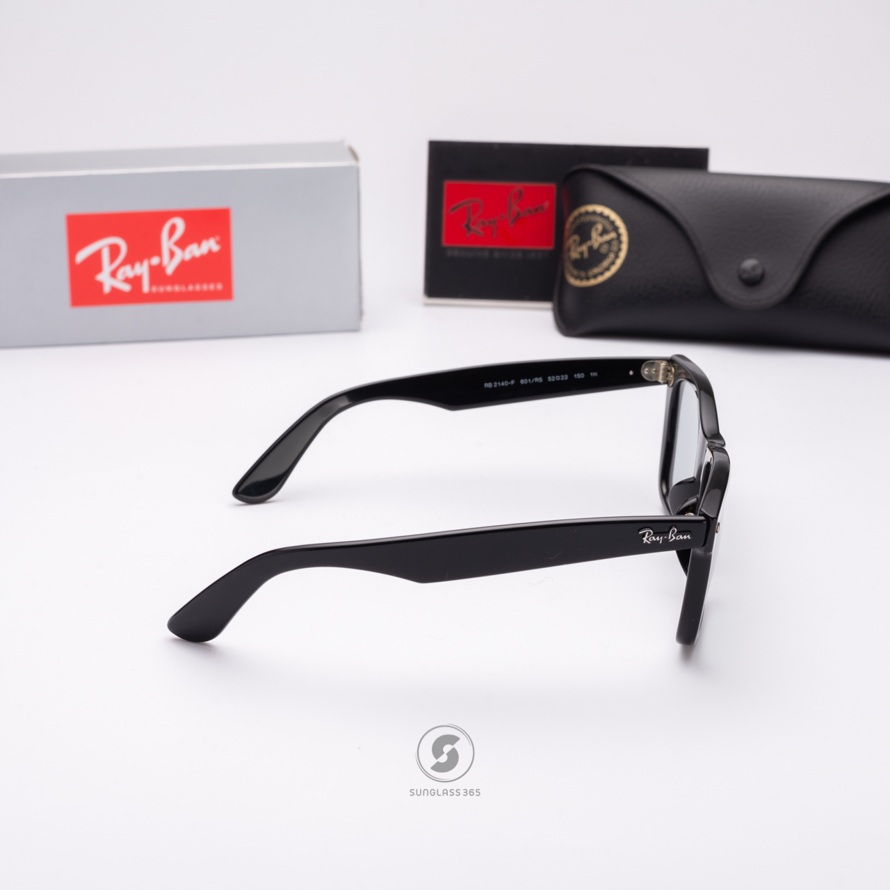 Ray Ban Wayfarer RB2140F 601/R5 Black Light Grey
