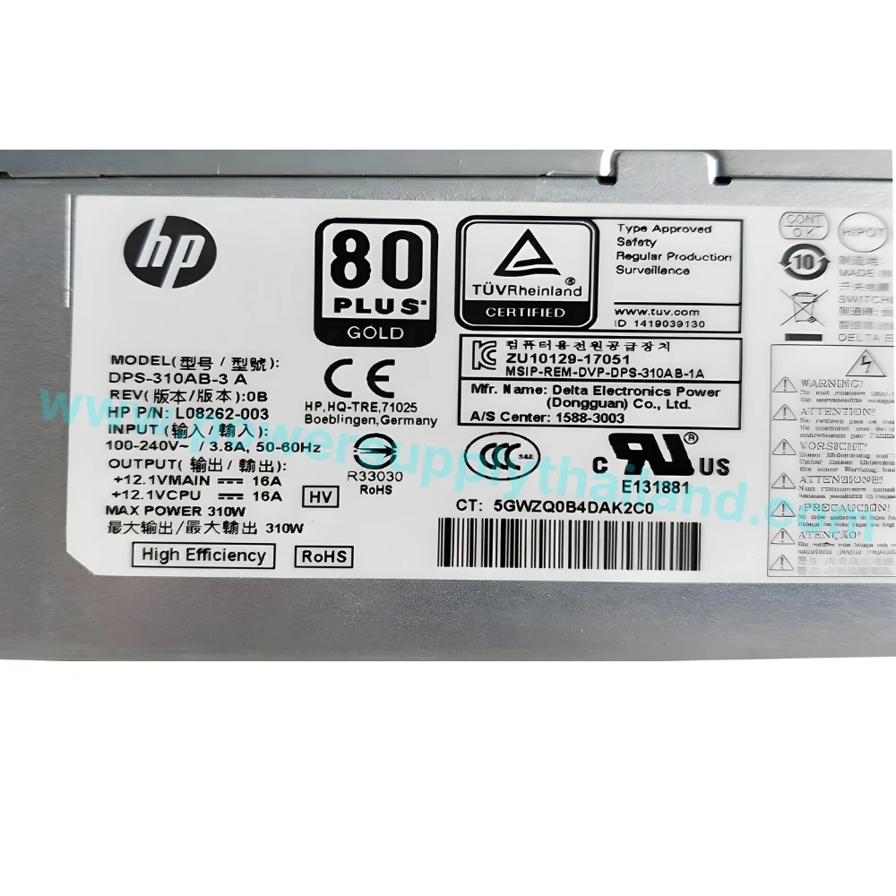 ใหม่ Power Supply HP Pavillion TP01-0107d 310w พาวเวอร์ซัพพลาย HP PCG007 L63964-004 ราคา PSU HP TP01-0107d
