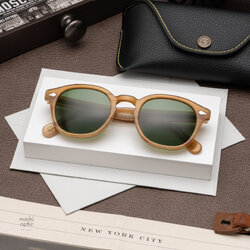 แว่นกันแดด Moscot Sun Lemtosh Blonde Calibar Green