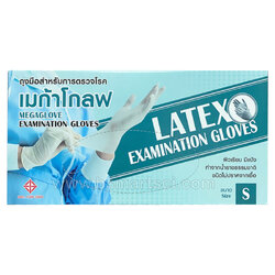 ถุงมือยาง มีแป้ง (100ชิ้น) ไซส์S เมก้าโกลฟ