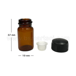 ขวดสีชาพร้อมจุกพลาสติกและฝา