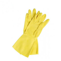 ถุงมือยางสีเหลือง