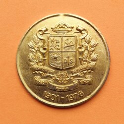 เหรียญที่ระลึกครบ 75 ปี คณะภราดา เซนต์คาเบรียล ในประเทศไทย พศ 2516 - The Montfort Brothers of St. Gabriel, 75 YEARS OF SERVICE IN THAILAND 1901-1976 ชุบทอง ขนาด 5 เซน