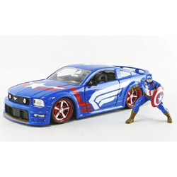 พรีออเดอร์ Jada โมเดลรถ โมเดลรถยนต์ 2006 Ford Mustang GT 1:24 แถม โมเดล Captain America