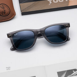 Ray-Ban RB2140F 1355R5 Wayfarer Blue Transparent Grey