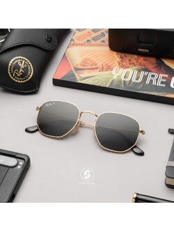 RayBan RB3548N 001/58 hexagonal Green Polarized