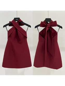 Lism D-093 Ribbon Charm Mini Dress ชุดเดรสผูกโบว์