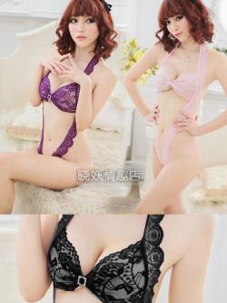 ชุดเซ็กซี่ ผ้าลูกไม้ซีทรู เปิดล่าง