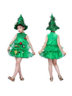 ชุดต้นคริสต์มาสเด็กสีเขียว พร้อมอุปกรณ์ตกแต่ง