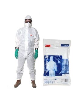 3M 4545 Protective Coverall ช่วยป้องกันสิ่งกีดขวางจากของเหลวกระเด็นแสงฝุ่นอันตรายและสารปนเปื้อนทางชีวภาพบางชนิด