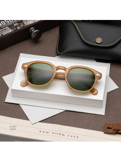 แว่นกันแดด Moscot Sun Lemtosh Blonde Calibar Green