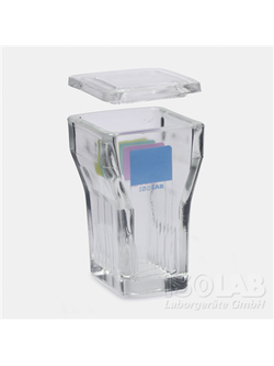 โถแก้วย้อมสไลด์ STAINING JAR - HELLENDAL - GLASS - ISOLAB