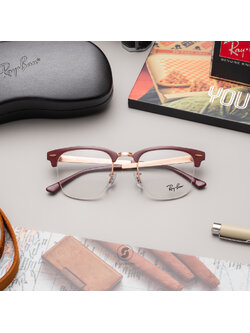 Ray-Ban Clubmaster Metal RX3716VM 3147 Bordeaux on Rose Gold