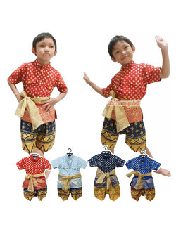 ชุดไทยเด็กผู้ชาย ชุดท่านขุน ขุนแผน ชุดพี่หมื่น ชุดไทยย้อนยุคเด็ก