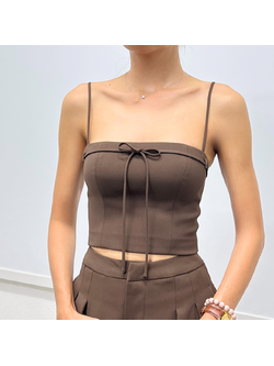 Lism S-072 Lynnly Ribbon Crop Top เสื้อสายเดี่ยว