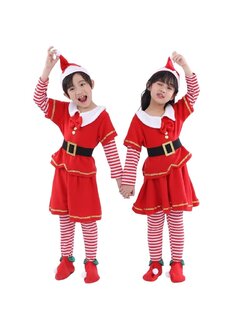 ชุดคริสต์มาสเด็ก ชุดเอลฟ์สีแดง ชุดภูติเอลฟ์คริสต์มาสเด็ก