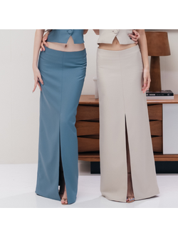 Lism MS-017 กระโปรงยาวผ่าหน้าสุดเก๋ (เฉพาะกระโปรง)