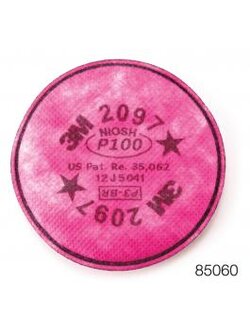 3M 2097 P100 Particulate Filter, OV Relief 2097 P100 แผ่นกรองฝุ่นและไอระเหยสารเคมีเจือจาง ใช้งานกับหน้ากากไส้กรองคู่ รุ่น 6100, 6200, 6300, 7501, 7502, 7503