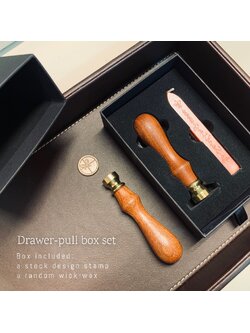 Black drawer box มาพร้อมครั่ง (เลือกตราประทับพร้อมส่งได้)
