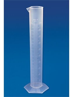 กระบอกตวงพลาสติกฐานหกเหลี่ยม (Measuring Cylinder Hexagonal) Polylab