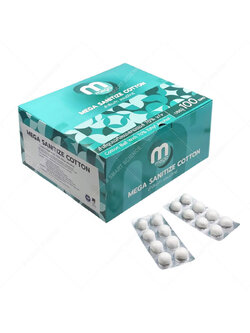 สำลีก้อนชุบแอลกอฮอล์70% 100 แผง/กล่อง (แผงละ 8 ก้อน)