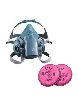 หน้ากากกันสารเคมีท่อคู่3M+ตลับกรอง3M2097