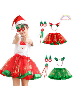 เซทกระโปรงคริสต์มาสเด็ก กระโปรงแฟนซีเด็ก กระโปรงมินิสำหรับการแสดงเด็ก