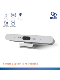 HOSHI Mini CBar-SM110VF (WH) | กล้องประชุม All-in-One สีขาว พร้อมไมโครโฟนคู่และลำโพงในตัว ใช้กับ Zoom/Teams