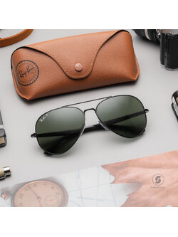 Ray Ban RB3675 002/58 Black / Green Polarized