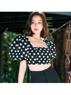 Lism S-022 Retro Muse Puff Crop เสื้อครอปน่ารักๆ