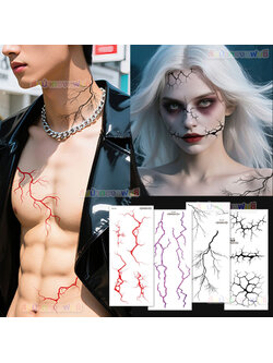 Tattooฮาโลวีน แต่งหน้าผีซอมบี้ สติ๊กเกอร์ติดหน้าลายฮาโลวีน แผ่นใหญ่