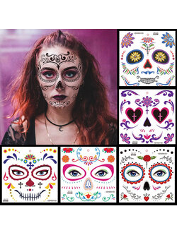 Tattoo Halloween สติ๊กเกอร์แต่งหน้าลายฮาโลวีน #G