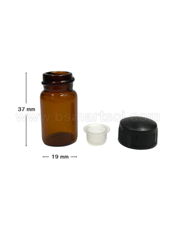 ขวดสีชาพร้อมจุกพลาสติกและฝา