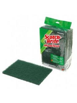 3M Scotch-Brite ใยขัดสีเขียว 4.5 นิ้ว x 6 นิ้ว (10 แผ่น/1แพ็ค) สำหรับงานทำความสะอาดทั่วไป