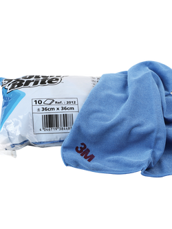 3M Scotch-Brite Microfiber Cloth ผ้าใยไมโครไฟเบอร์ 36 x 36 cm สีฟ้า (10ชิ้นต่อห่อ)