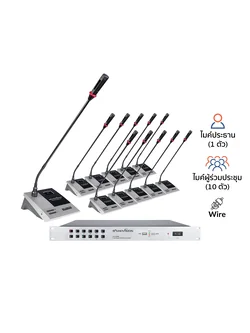 SOUNDVISION DCS-900-PRO SET | ชุดไมค์ประชุมระบบดิจิทัลแบบใช้สาย (11 ท่าน)