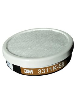 3M 3311K-55 Filter ตลับกรองฝุ่น ไอระเหยสารเคมี และละอองจากยาฆ่าแมลง ใช้คู่กับหน้ากากไส้กรองเดี่ยว เบอร์ 3200 10ชิ้น