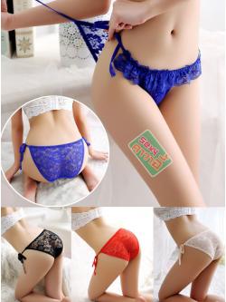 กางเกงในลูกไม้ซีทรูแบบผูกเชือก UN156-162