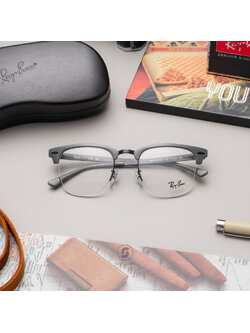 Ray-Ban Clubmaster Metal RX3716VM 3150 Grey on Black