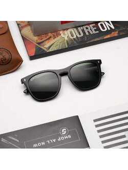 RayBan RB2210F 901/58 Black Green Polarized