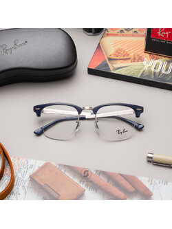 Ray-Ban Clubmaster Metal RX3716VM 3148 Blue on Silver