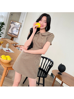 Lism D-096 Vintage Charm Check Dress ชุดเดรสน่ารักๆ