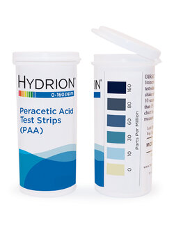 กระดาษวัดค่ากรดเปอร์อะซิติก แบบ strip 0-160 ppm (PAA160)