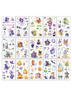 Tattoo Halloween แทททูกลิตเตอร์ลายฮาโลวีน สติ๊กทูลายแม่มด ผีน้อย ฟักทองฮาโลวีน