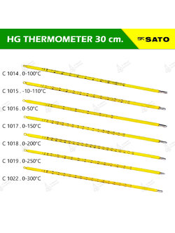 เทอร์โมมิเตอร์แบบแท่งแก้ว ไส้ปรอท Hg.Thermometer