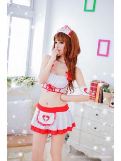 ชุดพยาบาลสาว มินิสเกิ๊ต กระโปรงสั้น เกาะอก ออกแนวน่ารักๆ