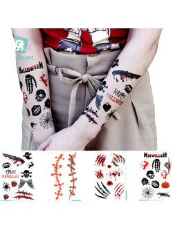 Tattoo Halloween แทททู ฮาโลวีน สติ๊กทูรอยแผล รอยสักชั่วคราว