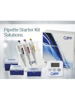 ชุดปิเปตอัตโนมัติ "Starter Kit" (ปิเปต 3 เครื่อง, ทิป 3 กล่อง, Standวางปิเปต 1 ชุด,นาฬิกาจับเวลา 1 เครื่อง) CAPP Bravo Mechanical Pipette