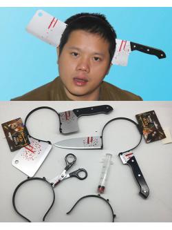 ที่คาดผม มีดปักหัว อุปกรณ์คอสเพลย์ฮาโลวีน